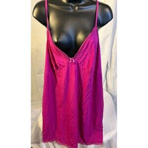 Pink Sexy Valentines Day Lacy Nightgown Gown Sleep Stretchy Sweet Womens Plus 2X